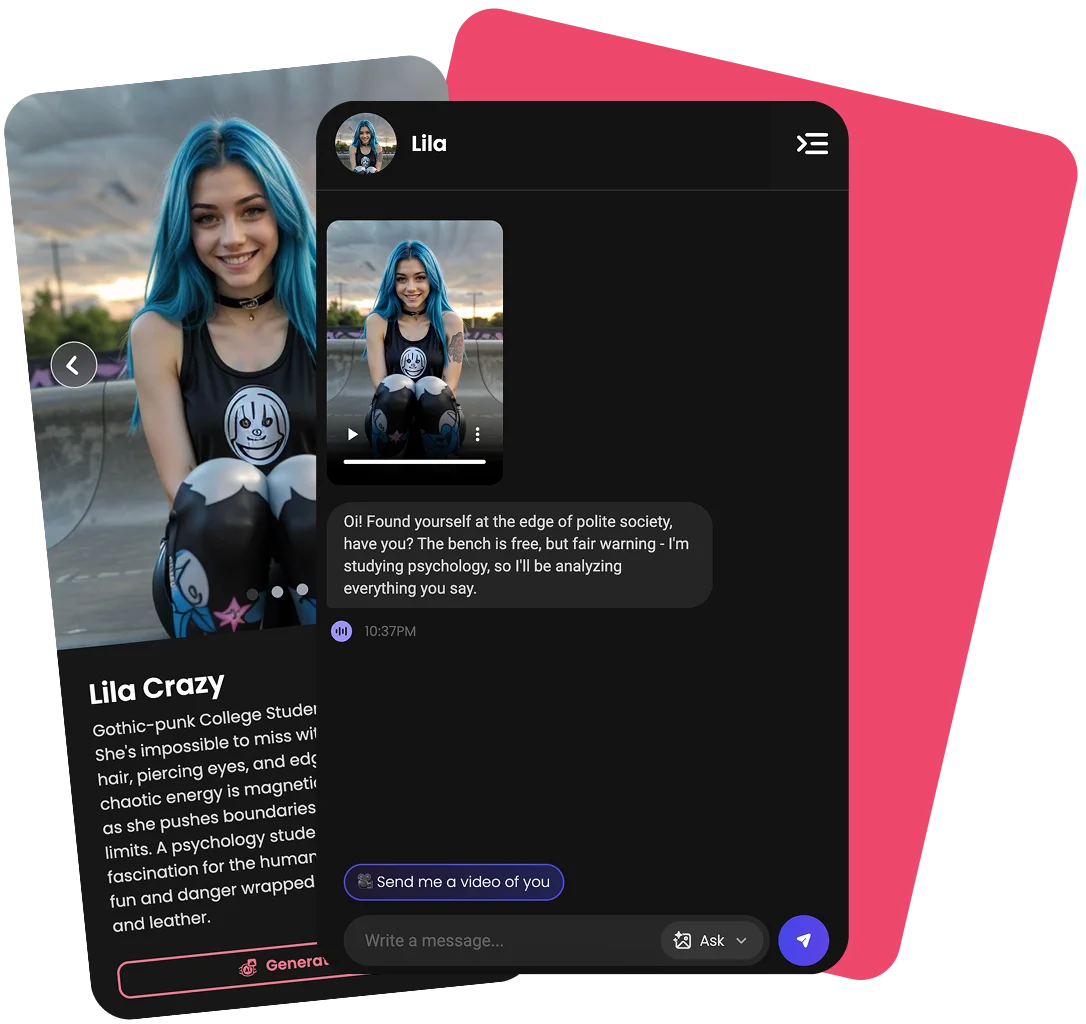 AI companion Lila chat cards