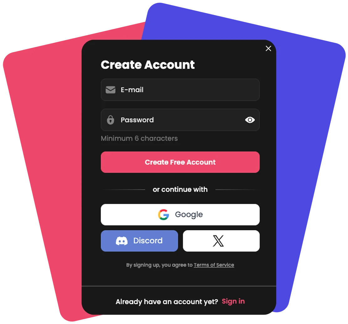 Partner AI chat register cards